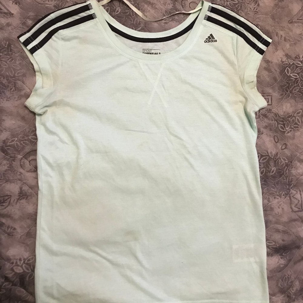 Adidas climalite stripes and logo t shirt